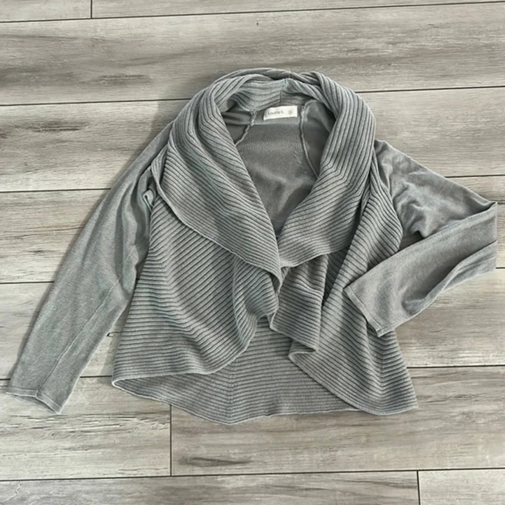 Laurie b. Open front knit cardigan sweater in gray